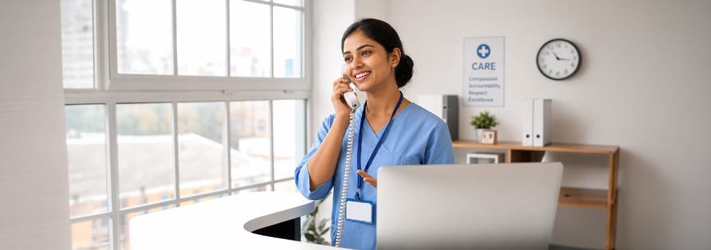 Front desk and patient support